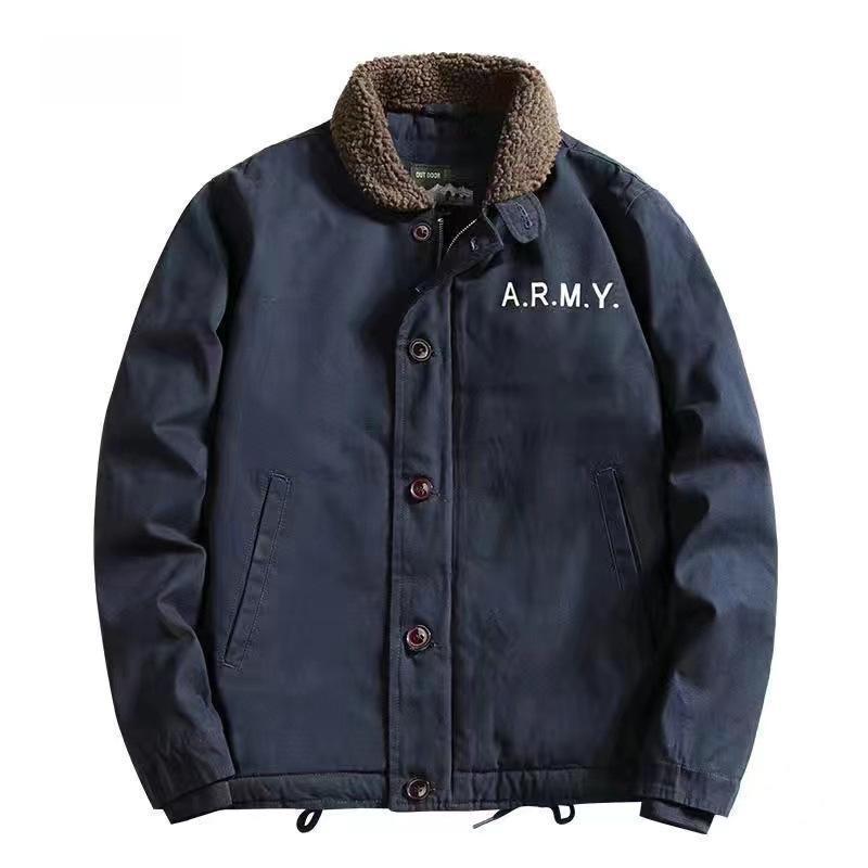 ミリタリージャケット メンズ N-1 デッキジャケット ボアジャケット 裏起毛 ブルゾン ジャケット 冬服 冬物 あったか | ブランド登録なし | 03