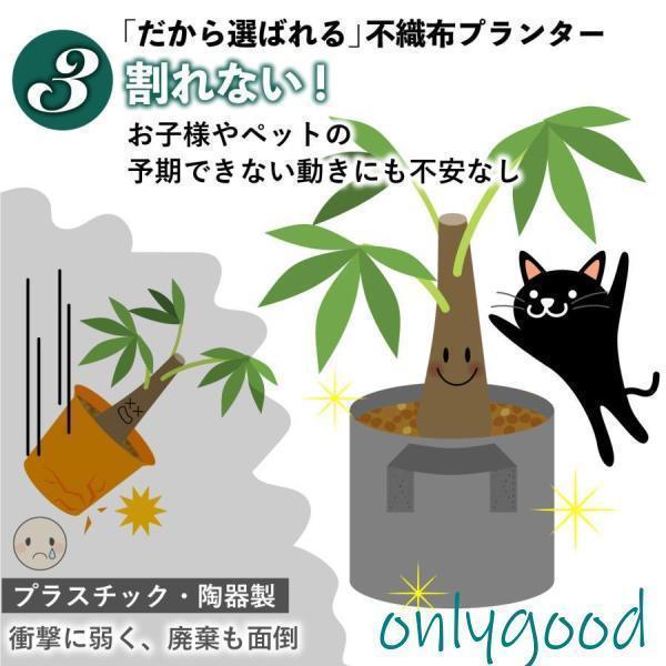 不織布ポット 3個 グレー 植木鉢 軽い 布鉢 プランター 家庭菜園 ベランダ 大型 おしゃれ 不織布 フェルト 野菜栽培 | ブランド登録なし | 07