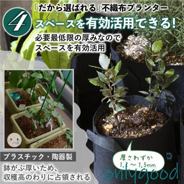 不織布ポット 3個 グレー 植木鉢 軽い 布鉢 プランター 家庭菜園 ベランダ 大型 おしゃれ 不織布 フェルト 野菜栽培 | ブランド登録なし | 08