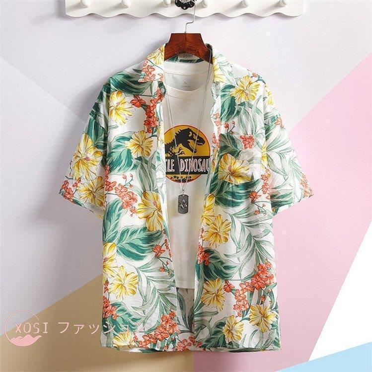 アロハシャツメンズ 大きいサイズ ハワイ 総柄 半袖シャツ 綿 和柄 男女共用 夏用 アロハ シャツ 花柄 ボタニカルリーフ柄 旅行 涼しい | ブランド登録なし | 13