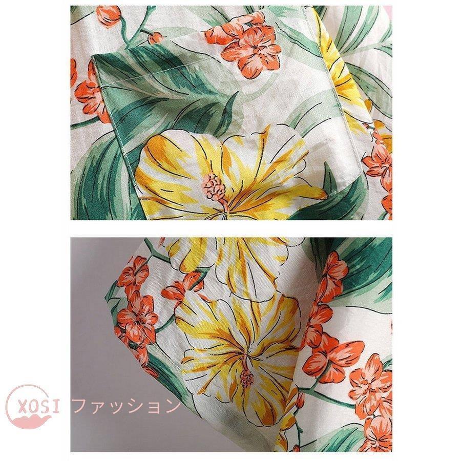 アロハシャツメンズ 大きいサイズ ハワイ 総柄 半袖シャツ 綿 和柄 男女共用 夏用 アロハ シャツ 花柄 ボタニカルリーフ柄 旅行 涼しい | ブランド登録なし | 16