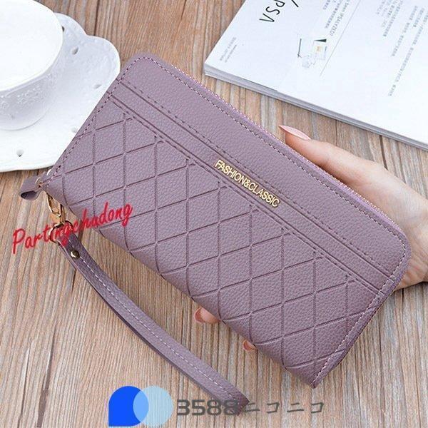 長財布 レディース 大容量 使いやすい コインスルー 合皮レザー 小銭入れ ダブルファスナー 財布 スマホ入れ おしゃれ カード入れ プレゼント | ブランド登録なし | 14
