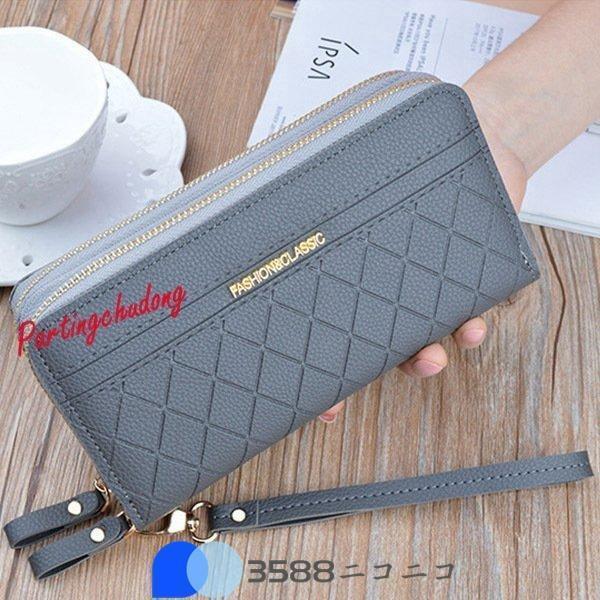 長財布 レディース 大容量 使いやすい コインスルー 合皮レザー 小銭入れ ダブルファスナー 財布 スマホ入れ おしゃれ カード入れ プレゼント | ブランド登録なし | 15
