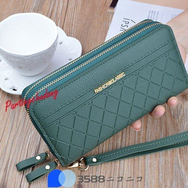 長財布 レディース 大容量 使いやすい コインスルー 合皮レザー 小銭入れ ダブルファスナー 財布 スマホ入れ おしゃれ カード入れ プレゼント | ブランド登録なし | 17