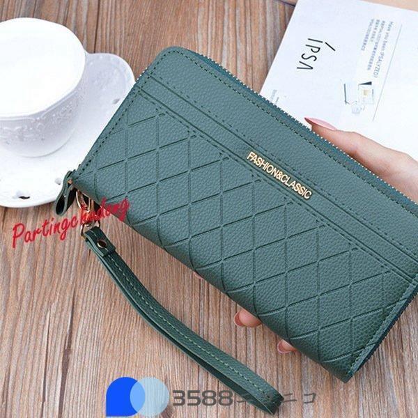 長財布 レディース 大容量 使いやすい コインスルー 合皮レザー 小銭入れ ダブルファスナー 財布 スマホ入れ おしゃれ カード入れ プレゼント | ブランド登録なし | 18