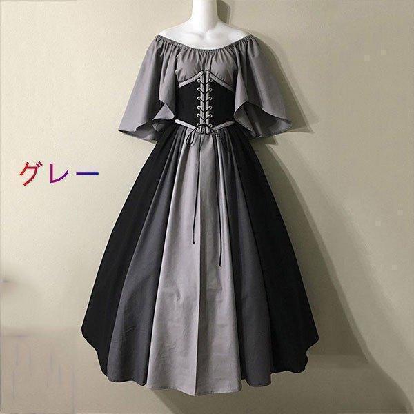 ワンピース ドレス ステージ衣装 舞台 ロング丈 4色 プリーツスカート ヨーロッパ中世 レディース ビッグサイズ 演劇 コスプレ衣装 撮影用 大人 | ブランド登録なし | 03