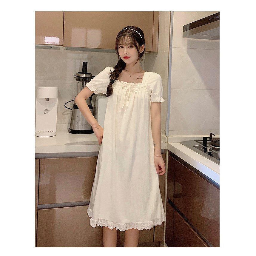 ネグリジェ 春夏 半袖 ワンピース 綿 ロング丈 ネグリジェ パジャマ レディース 部屋着 オシャレ ゆったり | ブランド登録なし | 06