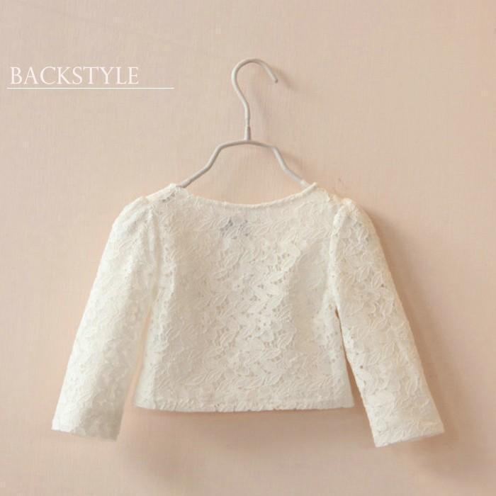 子供ボレロ コサージュ付き コットン ホワイト 子供服 女の子 ボレロ 子供ドレス 90 100 110 120 130 140 七五三 発表会 | ブランド登録なし | 01