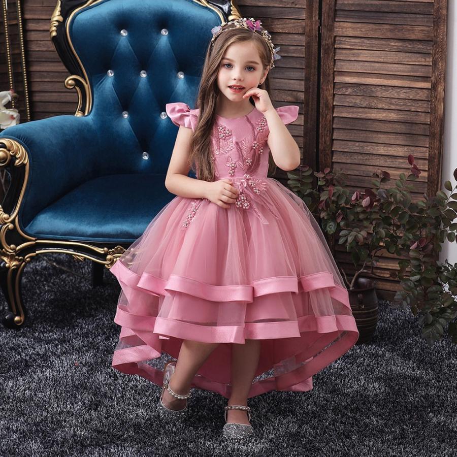 子供ドレス ピアノ発表会 結婚式 キッズ フォーマルドレス 子どもドレス ジュニアドレス 5色 110 120 130 140 150 160 | ブランド登録なし | 01