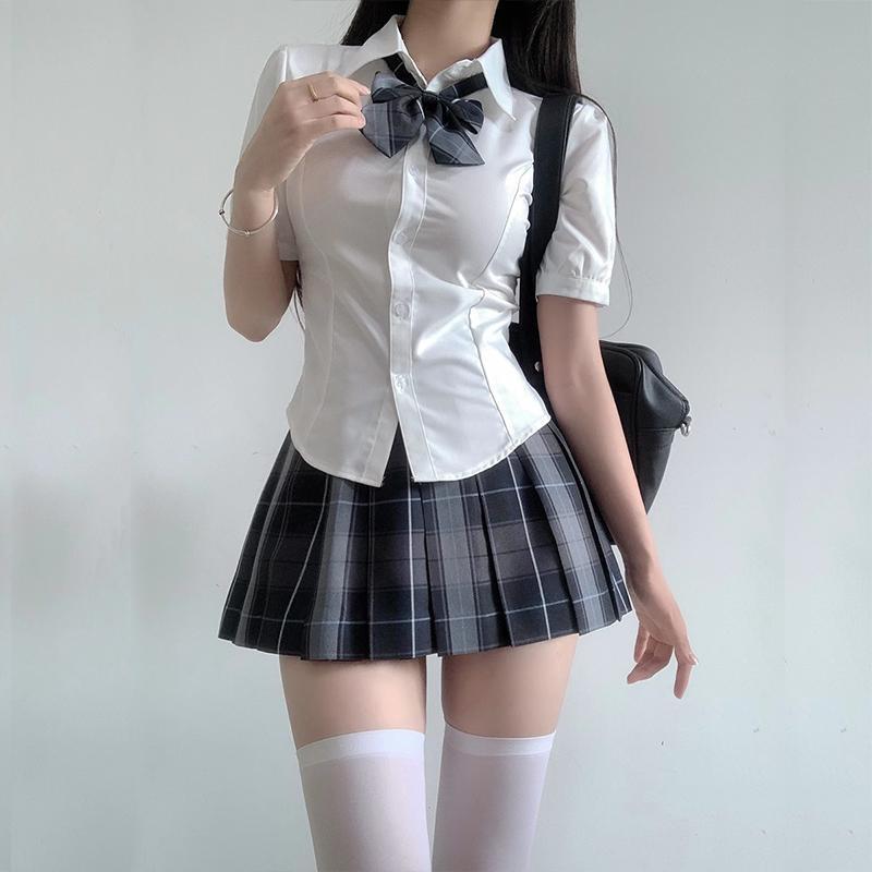 ブラウス シャツ 学生服 コスプレ 女子高生 スクールシャツ 半袖 ス レディース JK 制服 シャツ 角襟 高校生 学校制服 セーラー服 仮装 | ブランド登録なし | 06