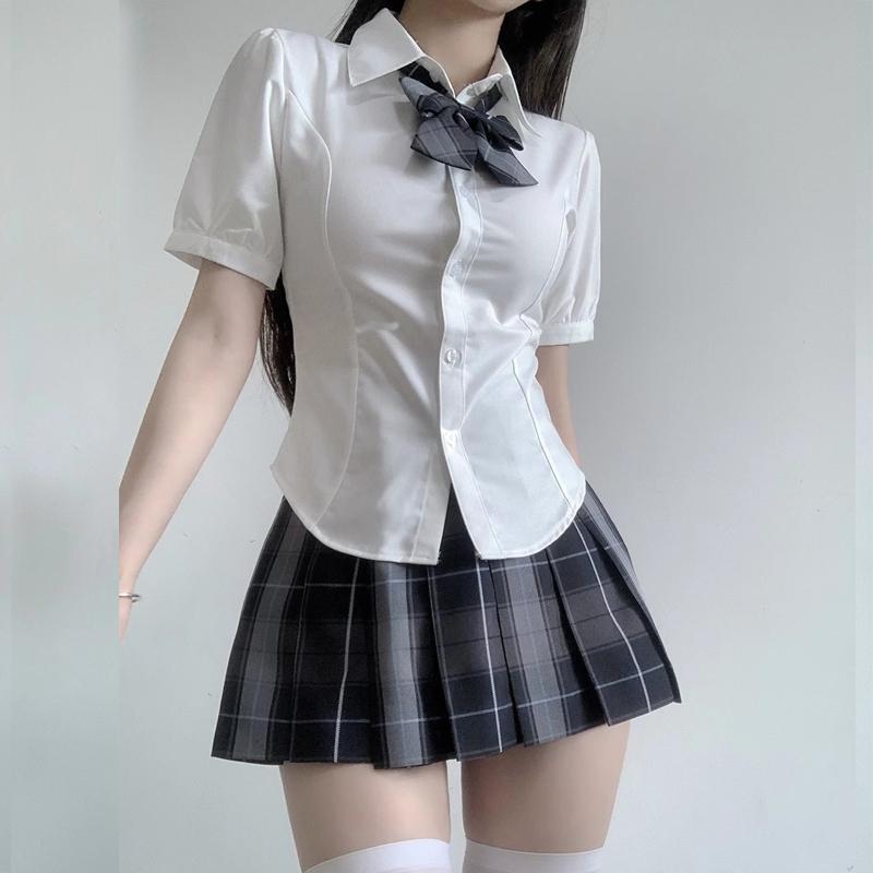 ブラウス シャツ 学生服 コスプレ 女子高生 スクールシャツ 半袖 ス レディース JK 制服 シャツ 角襟 高校生 学校制服 セーラー服 仮装 | ブランド登録なし | 07