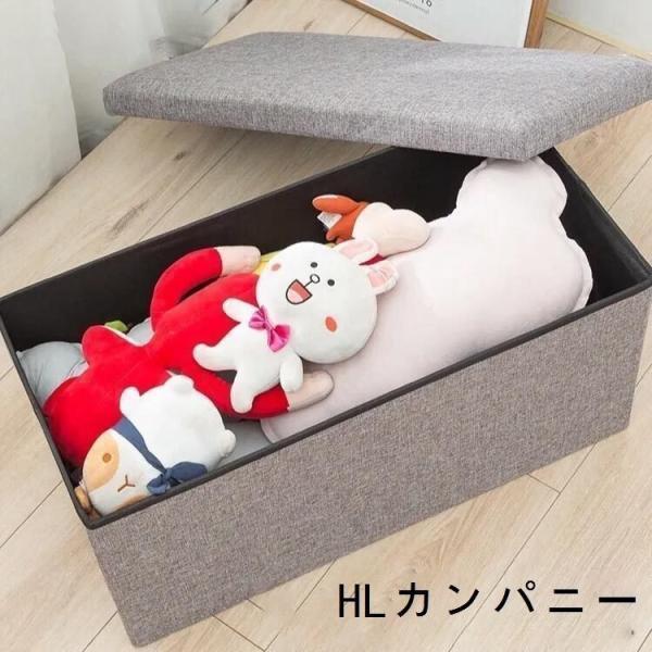 収納スツール収納ボックスベンチ折りたたみフタ付きふた付きベンチソファーカラフル収納スツール綿麻チェア椅子北欧イス踏み台 | ブランド登録なし
