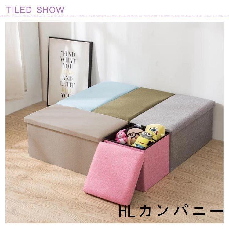 収納スツール収納ボックスベンチ折りたたみフタ付きふた付きベンチソファーカラフル収納スツール綿麻チェア椅子北欧イス踏み台 | ブランド登録なし | 16
