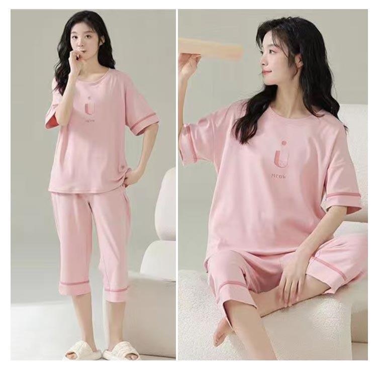 カップ付き 七分丈 夏用パジャマ 半袖 ルームウェア 夏 上下セット 大人用 カップ付き パッド付き パジャマ レディース 可愛いパジャマ 半袖パジャ | ブランド登録なし | 13