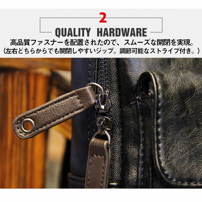 ボディバッグ メンズ ショルダーバッグ カバン ワンショルダー PU革 鞄 斜めがけ 肩掛け 軽量 紳士用 通勤 通学 出張 ビジネス アウトドア | ブランド登録なし | 04