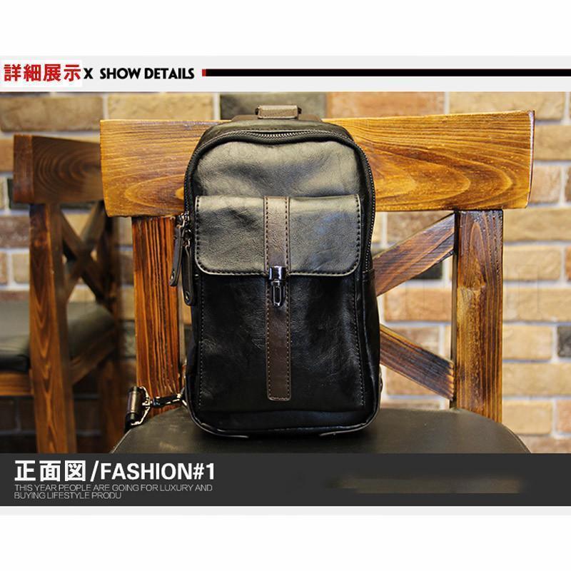 ボディバッグ メンズ ショルダーバッグ カバン ワンショルダー PU革 鞄 斜めがけ 肩掛け 軽量 紳士用 通勤 通学 出張 ビジネス アウトドア | ブランド登録なし | 08