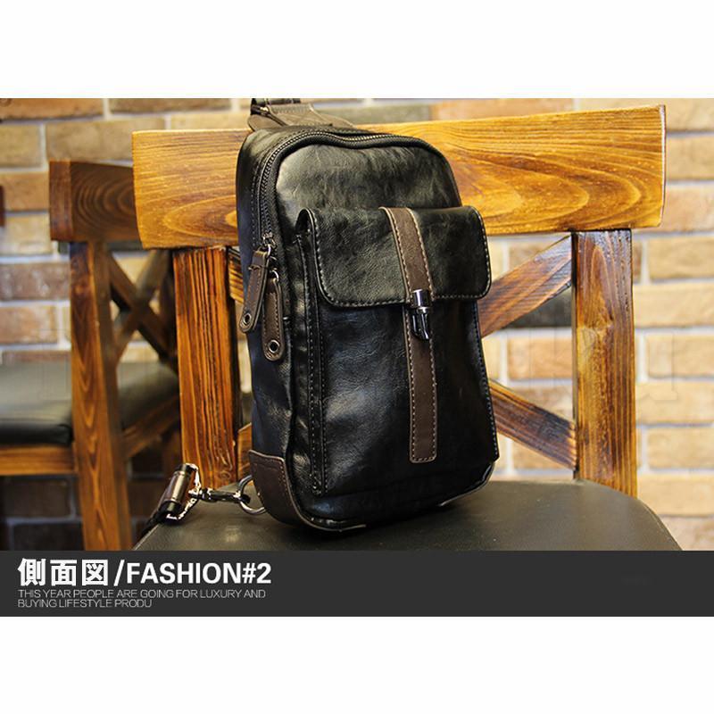 ボディバッグ メンズ ショルダーバッグ カバン ワンショルダー PU革 鞄 斜めがけ 肩掛け 軽量 紳士用 通勤 通学 出張 ビジネス アウトドア | ブランド登録なし | 09