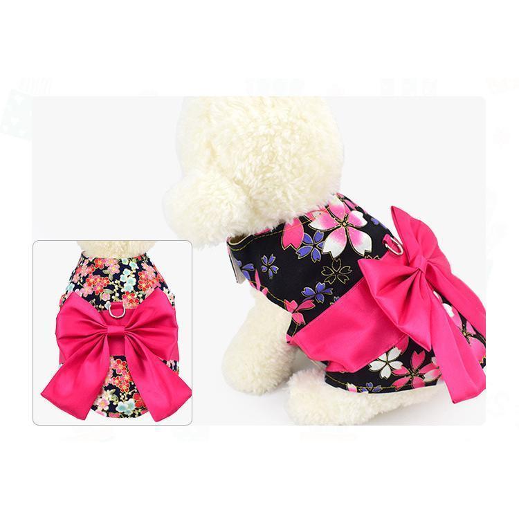 ハーネス リーシュ セット 服型 胴輪 リード 犬用品 猫用品 お散歩 お出掛け 和柄 着物風 マジック テープ ペット用品 ペットグッズ 個性的 お出かけ | ブランド登録なし | 10