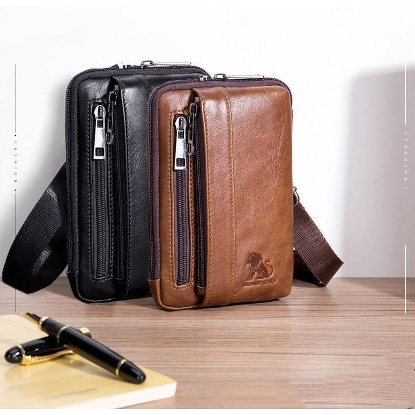 ウエストポーチ ベルトポーチ メンズ ヒップバッグ ショルダーバッグ3way 小型 レザー 男女兼用 ポーチ ウエストバッグ レザーポーチ 携帯 | ブランド登録なし | 01