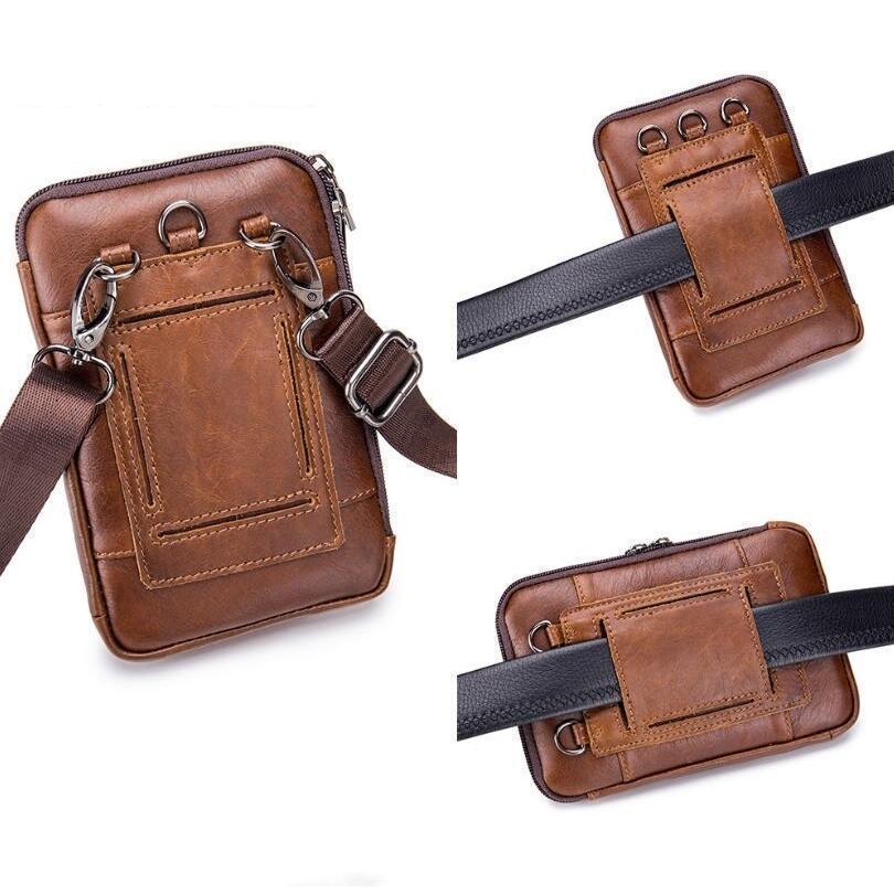 ウエストポーチ ベルトポーチ メンズ ヒップバッグ ショルダーバッグ3way 小型 レザー 男女兼用 ポーチ ウエストバッグ レザーポーチ 携帯 | ブランド登録なし | 03