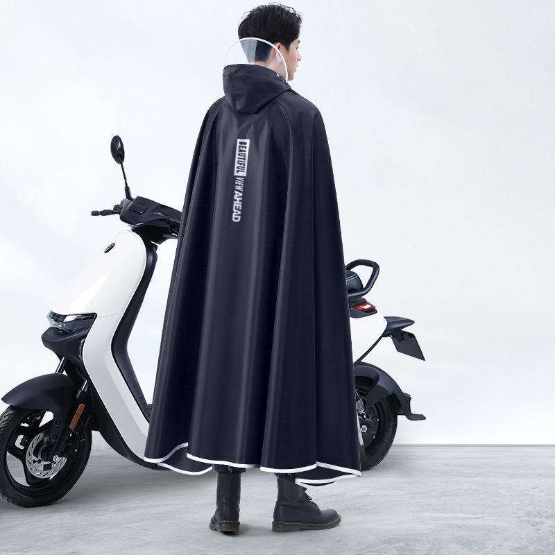 レインコート 自転車用レインコート レインポンチョ 大きいサイズ 二重ツバ 安全ロング丈 カッパ リュック対応 携帯 多機能 男女兼用 | ブランド登録なし | 01