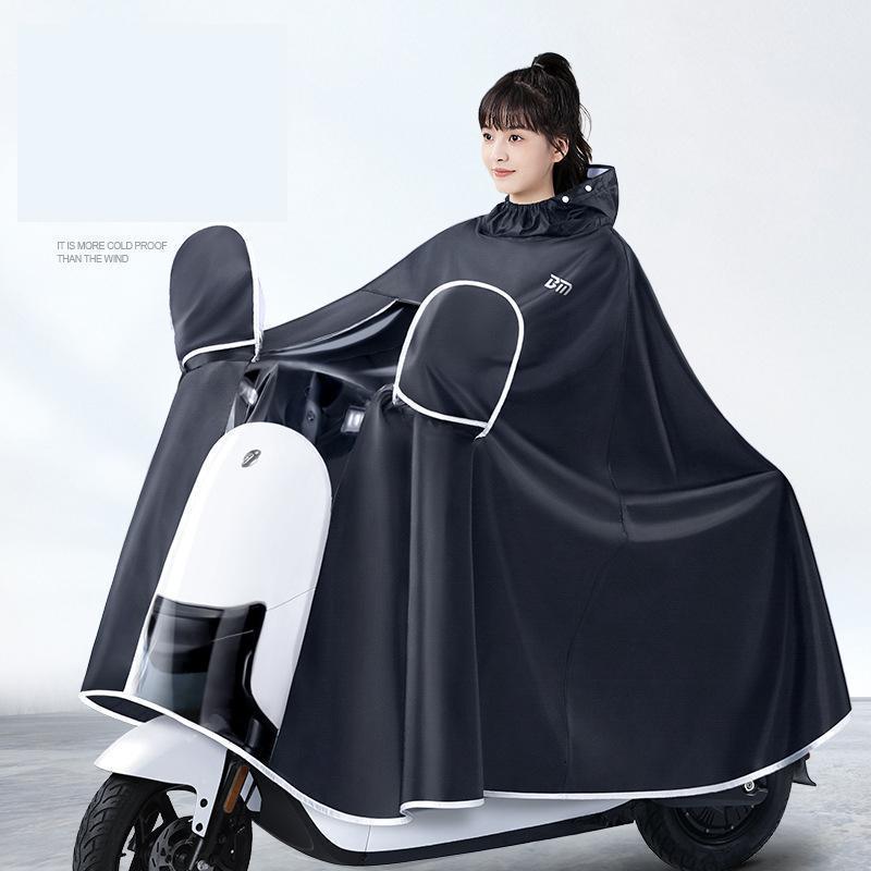 レインコート 自転車用レインコート レインポンチョ 大きいサイズ 二重ツバ 安全ロング丈 カッパ リュック対応 携帯 多機能 男女兼用 | ブランド登録なし | 02