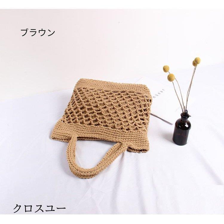 カゴバッグ トートバッグ 鞄 夏 かごバッグ バスケット レディース ピクニック アウトドア 海 手持ち 手提げ 編み 大容量 内布付き 透かし彫り | ブランド登録なし | 03