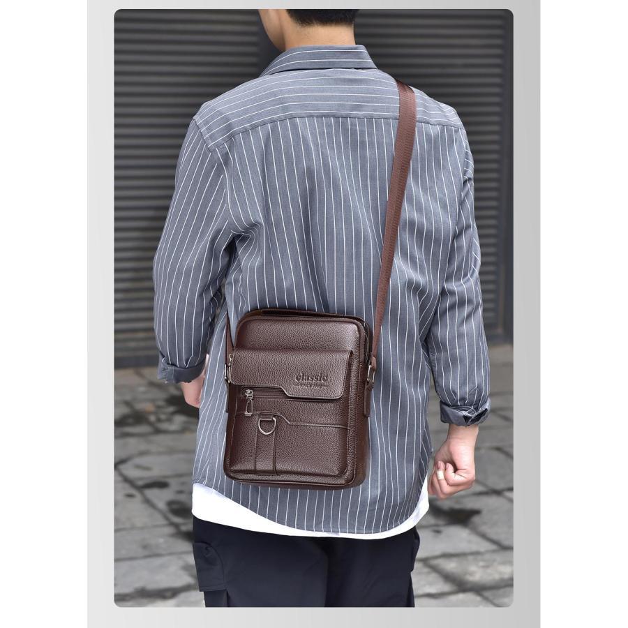 バッグ ショルダーバッグ メンズ ビジネス 大容量 PU素材 耐磨 2WAY 斜め掛け 手提げ 斜め掛け 手提げバッグ 撥水 敬老の日 父の日 |  | 14