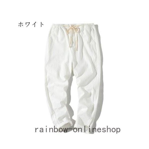 ジョガーパンツテーパードパンツ9分丈メンズコットンリネン麻ズボンパンツテーパードチノパンカジュアルチノパン涼しい無地美脚 | ブランド登録なし | 08
