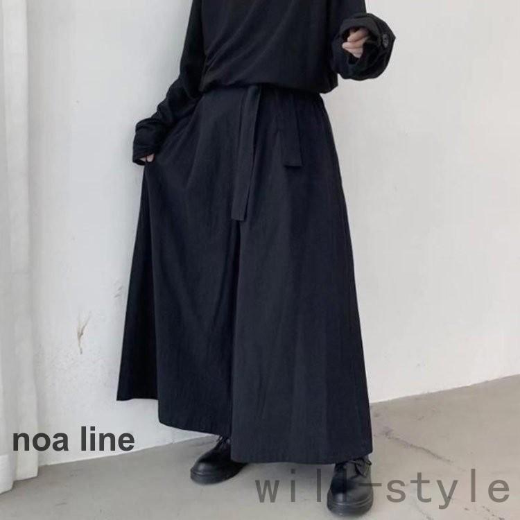 ワイドパンツ メンズ 袴パンツ 袴ズボン 男性用 ガチョウパンツ ガウチョ 和式ズボン ゆったり 大きいサイズ フレアパンツ 無地 ウエストゴム ロン | ブランド登録なし | 01