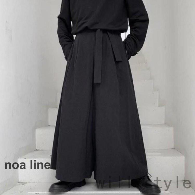 ワイドパンツ メンズ 袴パンツ 袴ズボン 男性用 ガチョウパンツ ガウチョ 和式ズボン ゆったり 大きいサイズ フレアパンツ 無地 ウエストゴム ロン | ブランド登録なし | 04