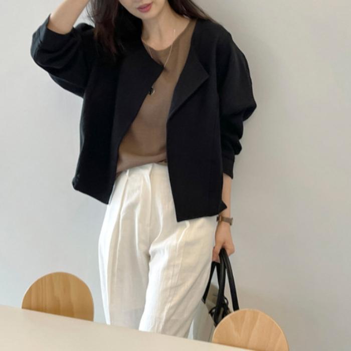 ジャケット レディース ノーカラージャケット 春 夏 秋 綿麻風 長袖 七分袖 無地 羽織り UVカット カーディガン サマージャケット カーディガン | ブランド登録なし | 11