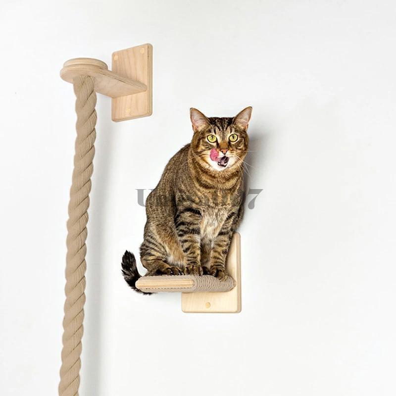 猫様の登りロープ 130CM キャットタワー 木製 省スペース 運動不足解消 サイザルジャンプ台 壁にかける 猫用省スペース 麻紐 見晴台 猫 タワー | ブランド登録なし | 08