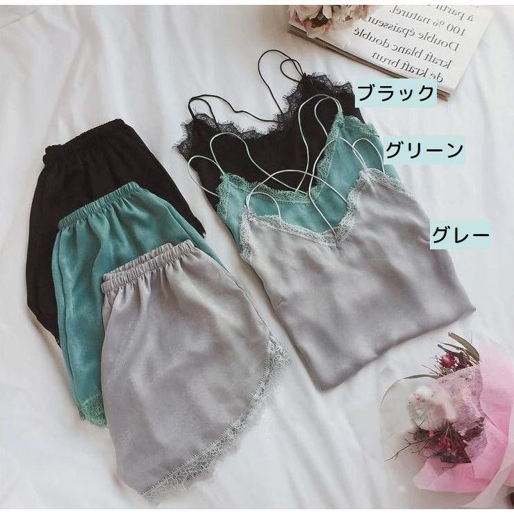 レディース インナー2点セット キャミソール ショーツ ショート パンツ ルームウェア 大きいサイズ 女性 かわいい 部屋着 キュート セクシ おしゃれ 快適 | ブランド登録なし | 18
