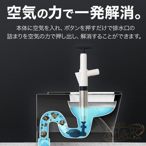 パイプクリーナー 加圧式 ポンプ一体型 トイレ掃除 クリーナー キッチン 排水口 排水溝 つまり 排水管 洗面所 お風呂 詰まり | ブランド登録なし | 02