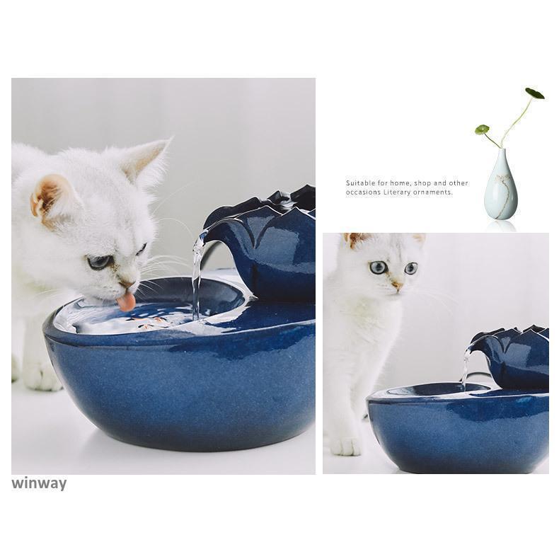 セラミックファウンテン　ブルー/ブラック (犬 猫 ペット用 自動循環 水飲み 給水器 濾過 清潔 給水器 給水機 流れる) | ブランド登録なし | 02