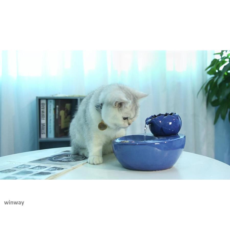 セラミックファウンテン　ブルー/ブラック (犬 猫 ペット用 自動循環 水飲み 給水器 濾過 清潔 給水器 給水機 流れる) | ブランド登録なし | 05