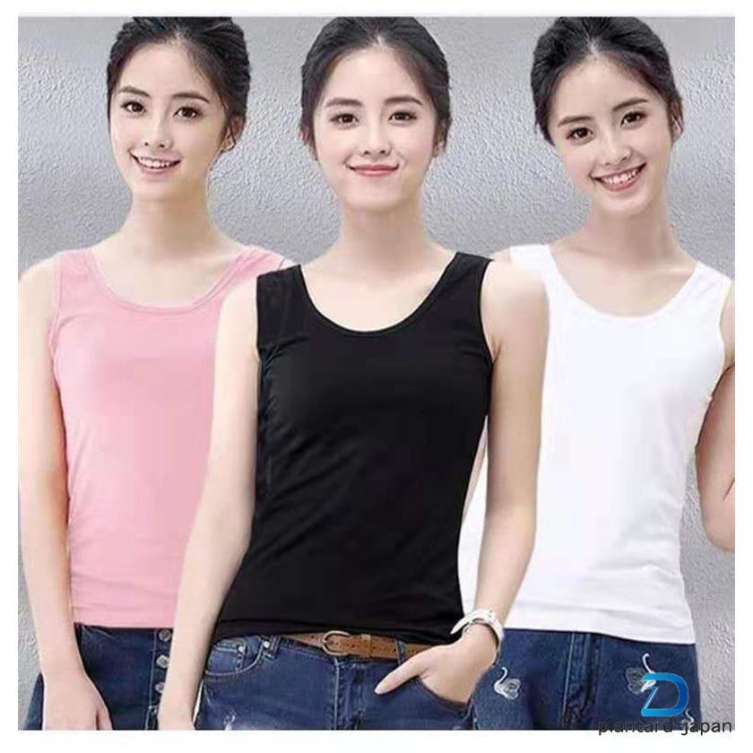 タンク レディース インナーTシャツ ノースリーブ おしゃれ ベーシック 通気 ひんやり 吸汗速乾 接触冷感 夏 袖なし カットソー | ブランド登録なし | 01