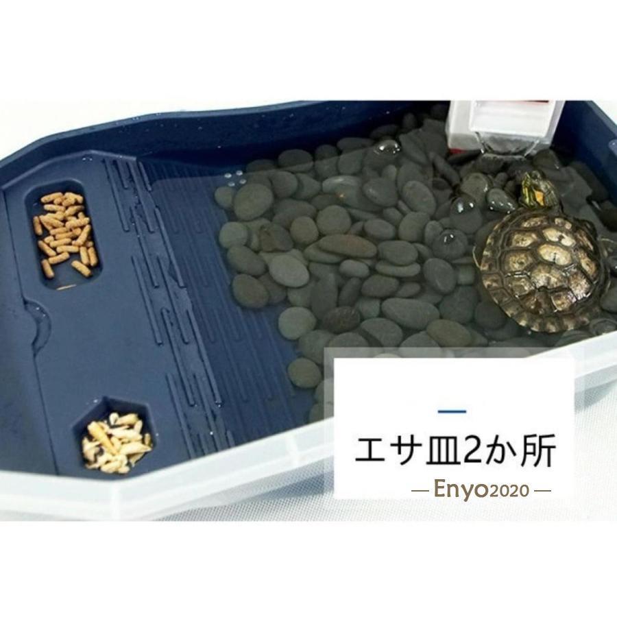 亀 両生類 水槽 65CM 飼育ケース タートルタンク カメ生息地 大空間 分離式 水替え簡単 日向ぼっこ台 エサ皿 脱出防止フェンス カメ | ブランド登録なし | 14