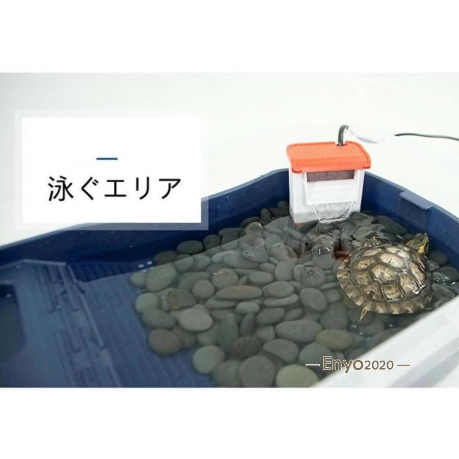 亀 両生類 水槽 65CM 飼育ケース タートルタンク カメ生息地 大空間 分離式 水替え簡単 日向ぼっこ台 エサ皿 脱出防止フェンス カメ | ブランド登録なし | 15