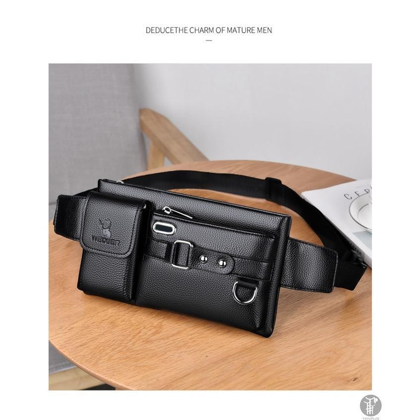 ウエストポーチ ディバッグメンズ PU ボディーバッグ ワンショルダーバッグ 斜めがけバッグ 多機能 ビジネス 男性用 おしゃれ 2way 釣り | ブランド登録なし | 09