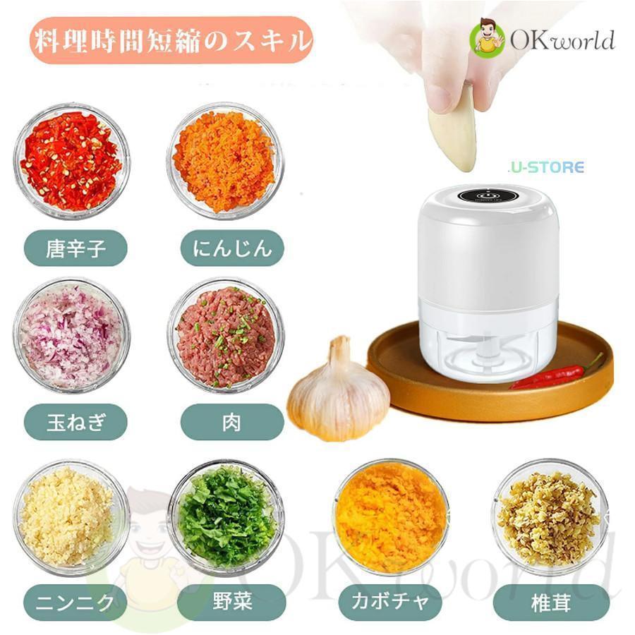 電動フードプロセッサー おしゃれ ブレンダー 小型 大根おろし 離乳食 かき氷 泡立て しょうが みょうが ナッツ 薬味 軽量 調理家電 | ブランド登録なし | 01