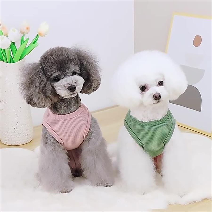 犬 服 犬服 ドッグウェア ペットウェア クマ くま ワッペン 袖なし ワッフル Tシャツ タンク クール 春 夏 春夏 春夏秋冬 抜け毛防止 | ブランド登録なし | 05