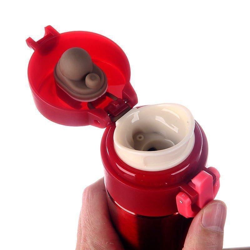 保温水筒 ステンレスボトル カップ 直飲み ワンタッチ おしゃれ 400ml 可愛い 旅行 アウトドア 通勤 便利 プレゼント マグボトル 保冷 | ブランド登録なし | 05