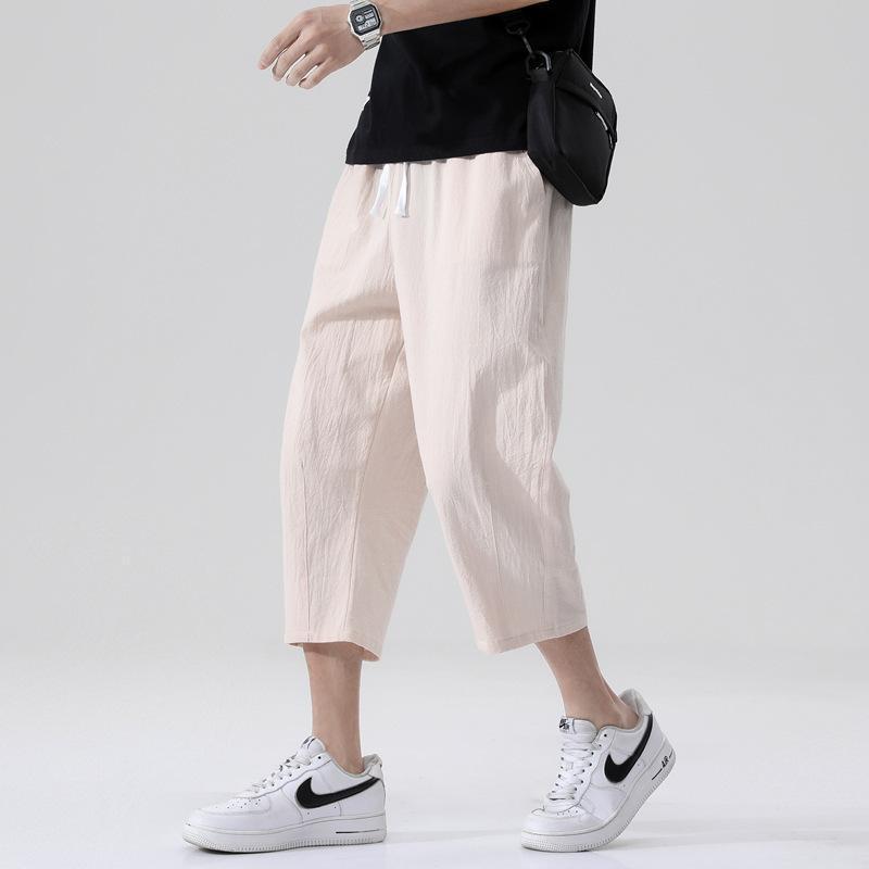 綿麻パンツ メンズ サルエルパンツ 七分丈 ワイド リネン 薄手 快適 カジュアル ゆったり 涼しい 冷感 薄手 | ブランド登録なし | 08