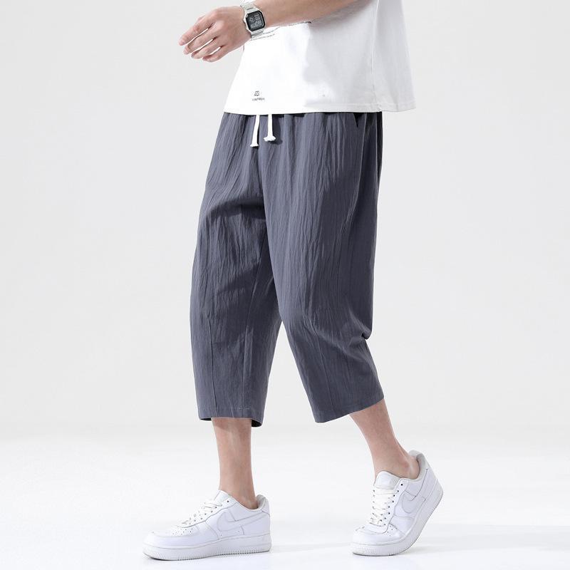 綿麻パンツ メンズ サルエルパンツ 七分丈 ワイド リネン 薄手 快適 カジュアル ゆったり 涼しい 冷感 薄手 | ブランド登録なし | 12