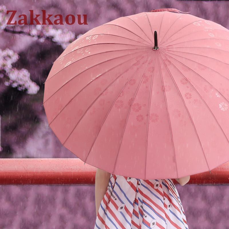 長傘 レディース メンズ 24本骨 日傘 無地 撥水 濡れると桜の柄が浮き出る 軽量 梅雨対策 ビジネス 通勤 通学 ワンタッチ ジャンプ傘 大きめ | ブランド登録なし | 20