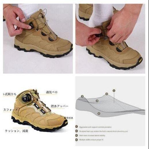 登山靴 メンズ サバゲー トレッキングシューズ ダイヤル式 メンズ 撥水 登山靴 衝撃吸収 ミリタリーブーツ ミドルカット 耐磨耗 防滑 軽量 | ブランド登録なし | 02