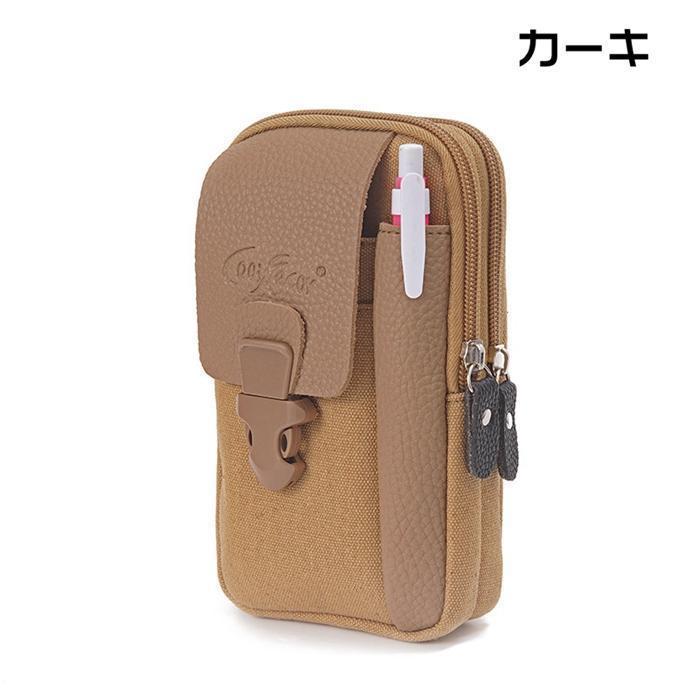ウエストポーチ メンズ スマホポーチ ベルトポーチ 仕事用 レザー ビジネス ヒップバッグ ウエストバッグ 小さめ 防水 バイク 多機能 | ブランド登録なし | 05