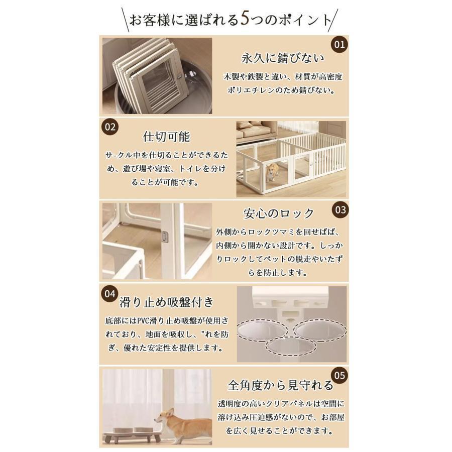 ペットサークル フェンス ドア付き 犬 サークル 透明 半透明 サークルケージ クリア アクリル ペットケージ 犬 ペットフェンス 檻感がない | ブランド登録なし | 01